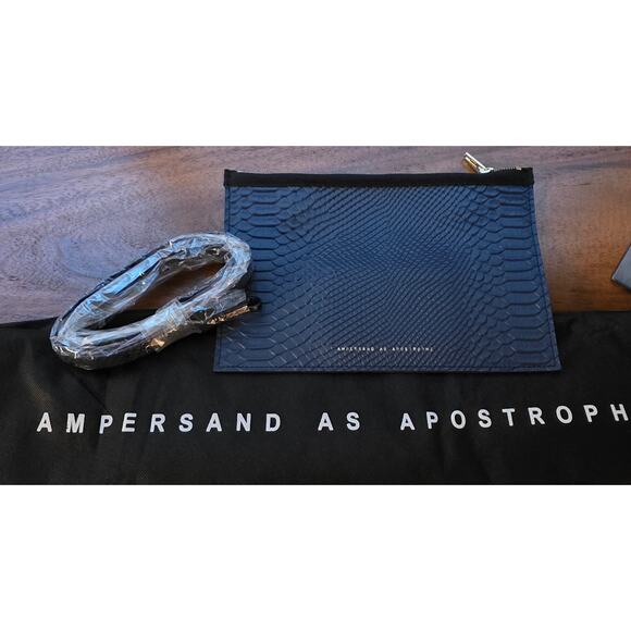 Ampersand as Apostrophe Half Tote Navy Night Python  NWT - Picture 4 of 9